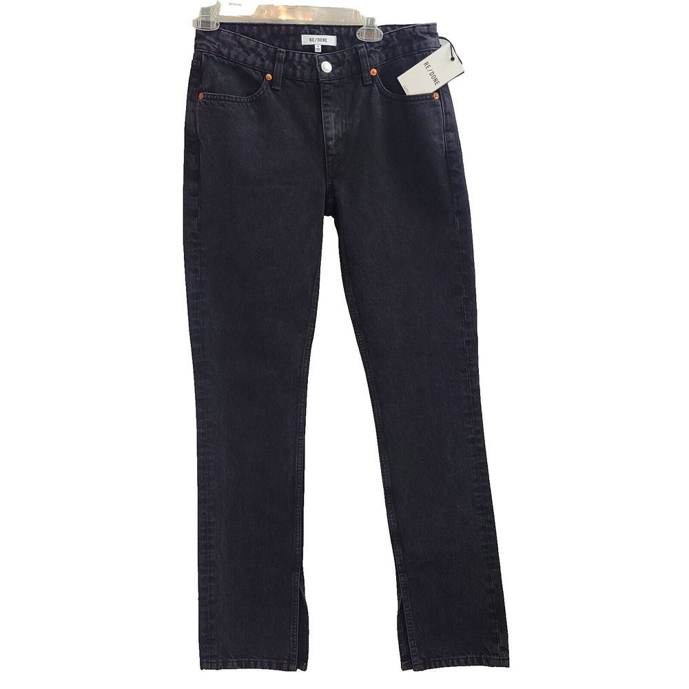 NWT RE/DONE 70s Low Rise Skinny Boot in Washed Black Jeans Women's (26)--$295